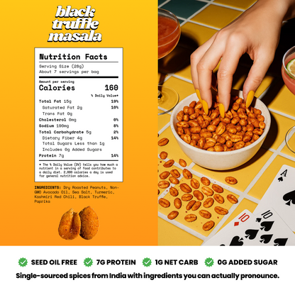 Black Truffle Masala Roasted Peanuts • 3 Pack